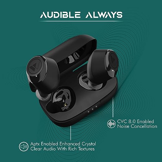 Wings Revel True Wireless TWS Bluetooth Earbuds Earphones Headphones, 4 mics, Qualcomm Chipset, APTx Audio, CVC 8.0 Noise Isolation, 24 Hours Playtime, Type-C Fast Charge Wings Revel True Wireless TWS Bluetooth Earbuds Earphones Headphones, 4 mics, Qualcomm Chipset, APTx Audio, CVC 8.0 Noise Isolation, 24 Hours Playtime, Type-C Fast Charge